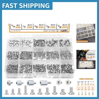 500PCS M.2 SSD Screws & Standoffs - Zinc Plated for Corrosion Resistance