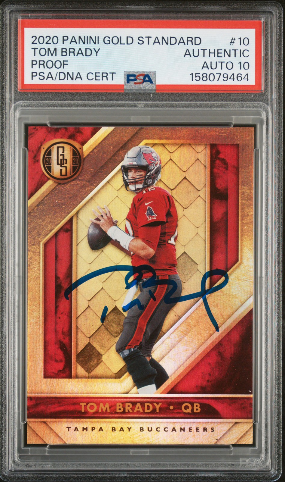 2020 PANINI GOLD STANDARD PROOF #10 TOM BRADY PSA AUTHENTIC DNA AUTO 10 view 1
