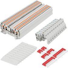 Din Rail Terminal Block 56 Pcs, Push-in Gray ST2-2.5/2x2, Electrical Connector