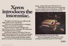 1973 Xerox Telecopier: Introduces the Insomniac Vintage Print Ad