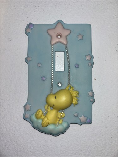 Baby Little Snoopy Ceramic Light Switch Wall Cover Plate Woodstock Bird Stars - Picture 7 of 9