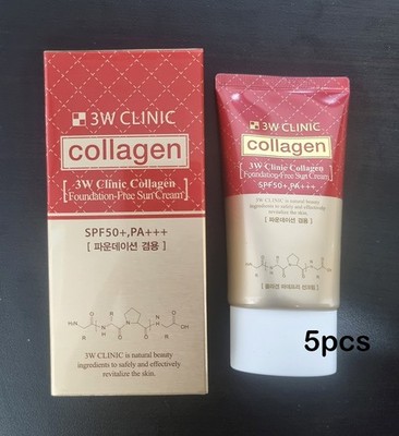 new 3W Clinic Collagen Foundation-Free SunCream SPF50+ PA+++ 60g/NO.1Korean Made