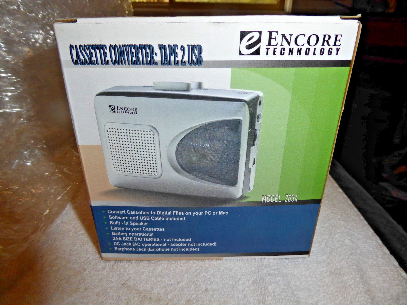 Encore Technology Cassette Converter Tape 2 USB Model 2034 Portable ...