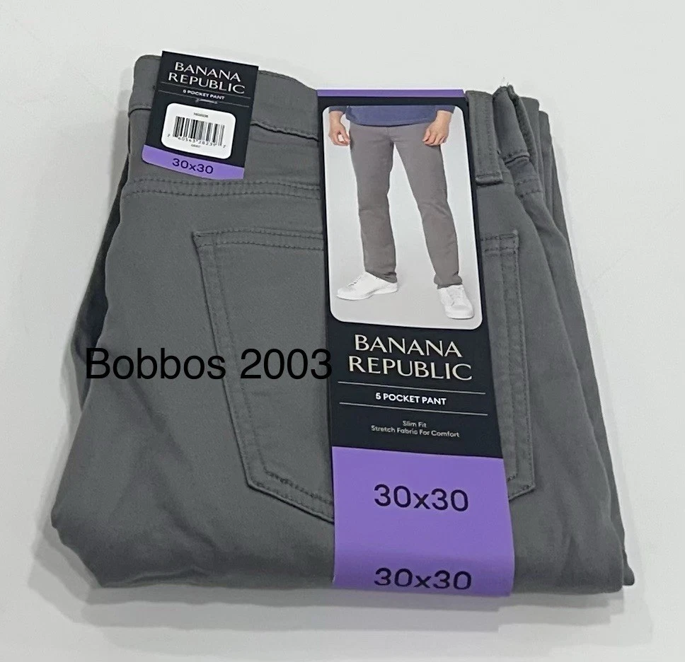 Banana Republic Men's 5 Pocket Pants, Gray, Size 30X30