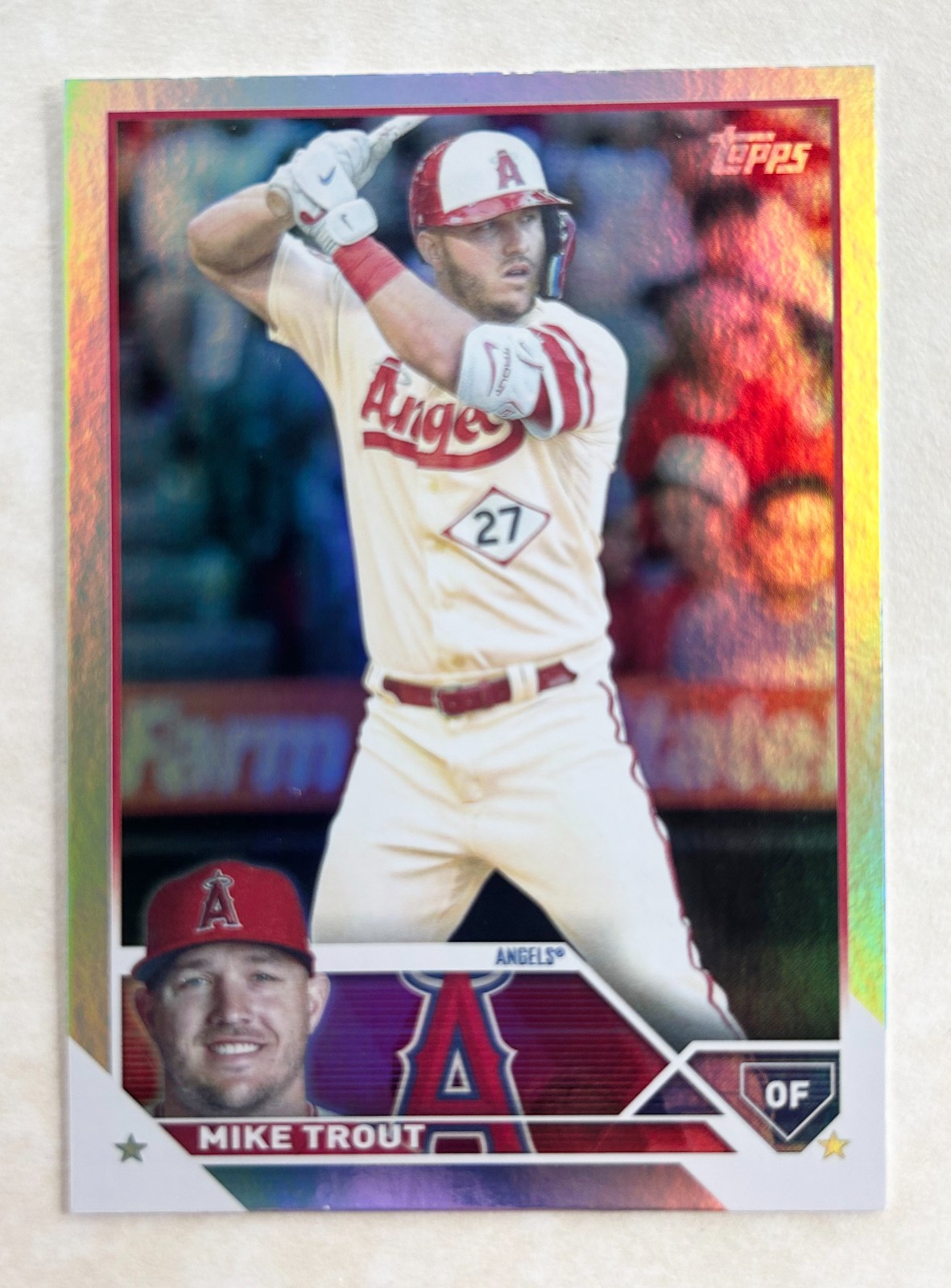 2023 Topps Series 1 #27 MIKE TROUT Rainbow Foil parallel card FREE S&H! NM/M