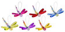 Ganz Crystal Expressions Small Beaded Dragonfly Ornament/Sun-catcher Set of 6 