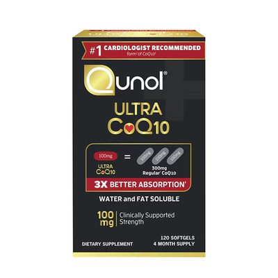 Qunol Ultra Coenzyme Q10 CoQ10 100 mg Softgels   Heart Health Support, 120 Ct