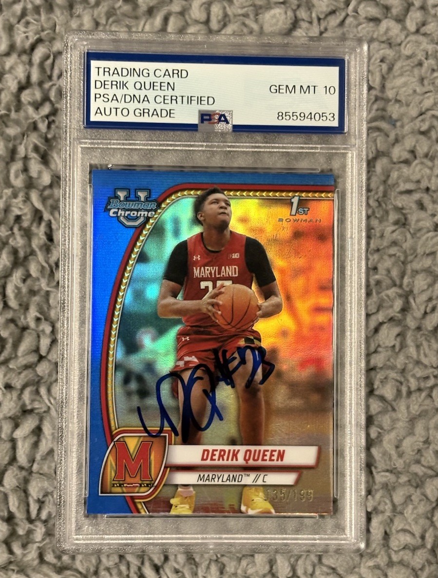 2024-25 Bowman University Chrome - Derik Queen #19 Blue Refractor /199 (RC)