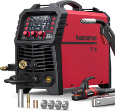 ARCCAPTAIN MIG Welder, 200Amp 6 in 1 Gas Mig/Gasless Flux Core Mig/Stick/Lift Ti