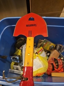 Marbles Fireman Red Wood Handle 18.25" Handle Shovel Machete - MR5015