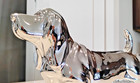 Big Silver Dachshund Porcelain Statue 10½" long x 4" wide x 5⅝" high Wiener Dog — photo 10
