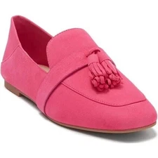 Stuart Weitzman Academia Nysa Tassel Loafer Flats Bubblegum Pink Suede 4.5