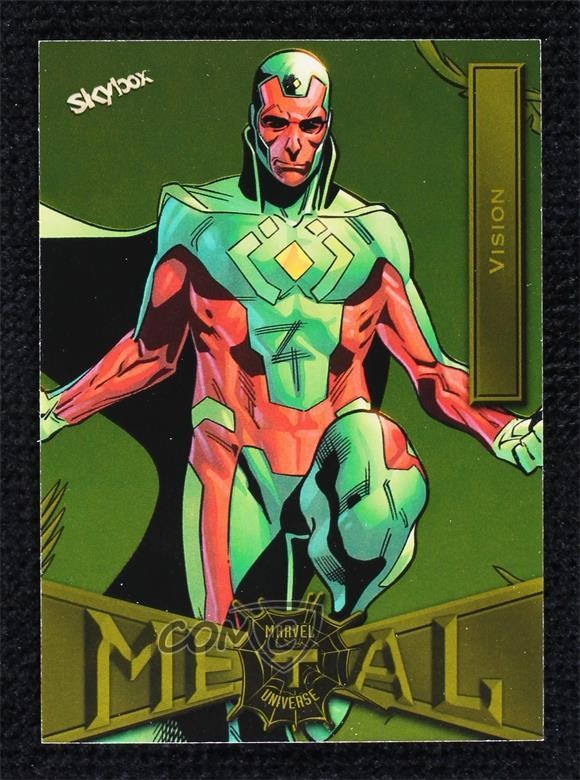 2022 Upper Deck Marvel Metal Universe Spider-Man Yellow Light FX Vision #94 0b3