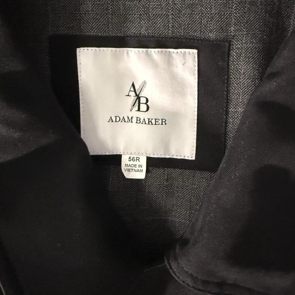 Gabardina negra con cinturón doble botonadura Adam Baker 56R para hombre Foto 4 de 4