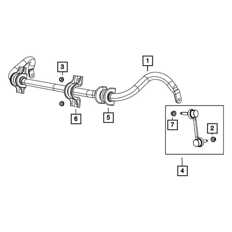 For Jeep Grand Cherokee 11-15 Mopar Front Driver Side Stabilizer Bar Link Kit - Изображение 3 из 3
