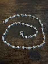 Vintage Napier Silver Tone Chain Link Beaded Necklace 16           