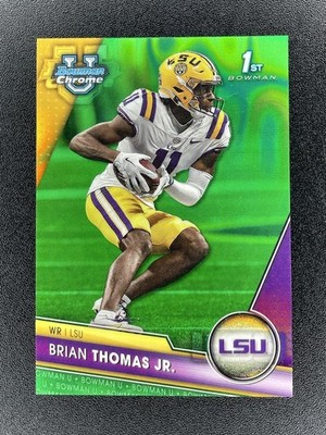 Brian Thomas Jr. 7/99 - 2023 Bowman University Chrome - #8 Green LSU