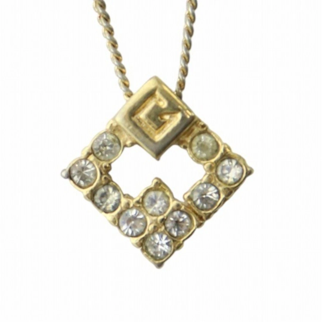 Givenchy Accessorio Collana Ciondolo Strass Logo Inciso Colore Oro Usa