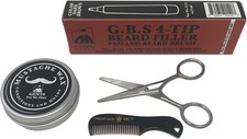G.B.S Extra Strong Fragranc Free Mustache Wax  Comb Dark Brown Beard Filler Pen