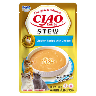 Inaba Cat Ciao Stew 40g Huhn mit Käse in cremiger Sauce Nassfutter für Katzen