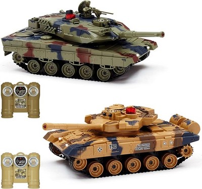 Fistone 1/24 Scale RC Battle Tank Set - Remote Control T90 & Leopard Tanks... 