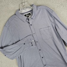 Johnston  Murphy XC Flex Shirt Mens Large Patterned Stretch Collared Button Up
