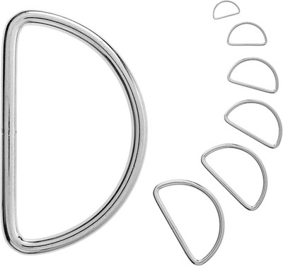 Your Day Mate D-Ringe aus Metall, Silber-farben, D Ring geschlossen ohne Öffnung