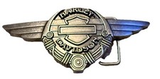 Harley Davidson Winged Shield Buckle & Black 1.25" Belt pt # 97626-05V Size  30
