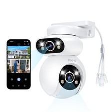 Dual Lens 2K Security Camera Outdoor, Outside Cameras for Home Security Plug-...