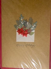 Papyrus~Happy Holidays~Poinsettias~ 3D~Jeweled~Wishingyou Love, Laughter & All..