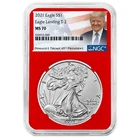 2021 $1 1-oz T-2 American Silver Eagle NGC MS70 Trump Label Red Core