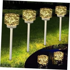 Square Solar Pathway Lights Outdoor Warm White, Glow in The Dark Square Solar 1