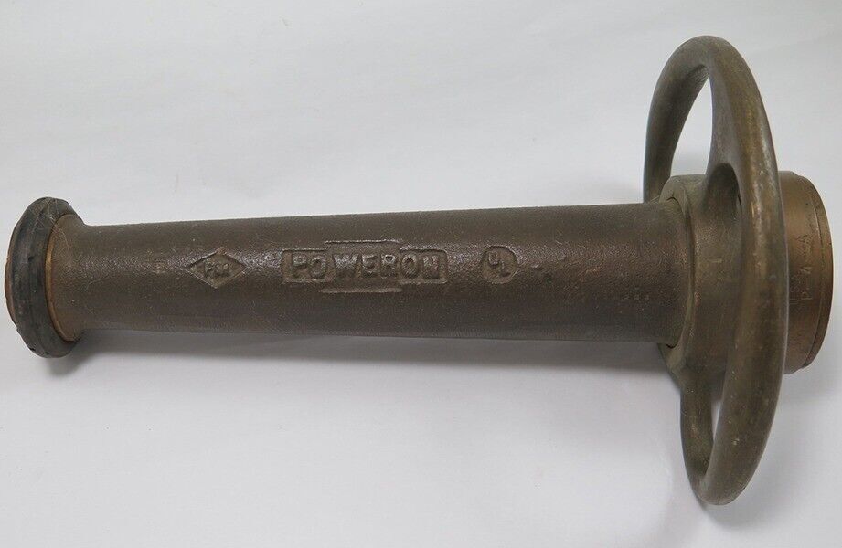 Vintage Brass American LaFrance Elmira P4A Fire Hose Poweron Nozzle w