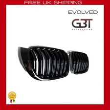 FOR BMW F25 X3 F26 X4 SUV 14-17 GLOSS BLACK KIDNEY TWIN DUEL GRILLE GRILL UK
