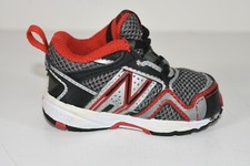 Toddler New Balance Baby Child Size 2 Gray Black Red Shoes Sneakers