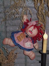 Primitive Patti's Ratties Annie Raggedy Ann Doll Paper Pattern 204