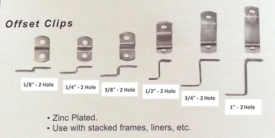 8 1/4 c lips OFFSET CANVAS CLIPS with SCREWS 1/8