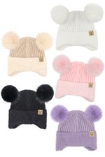 C.C Exclusive Kids Girls Boys Toddler Winter Soft Teddy Bear Solid Beanie Hat