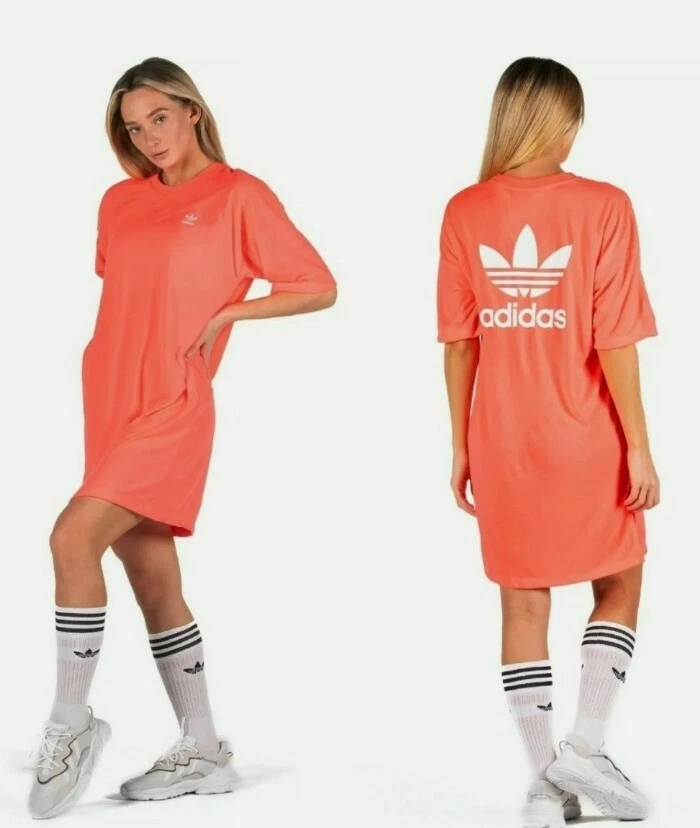 Adidas Originals Women s Trefoil Big Logo Summer Dress Top Size UK 6 8 10 12 14