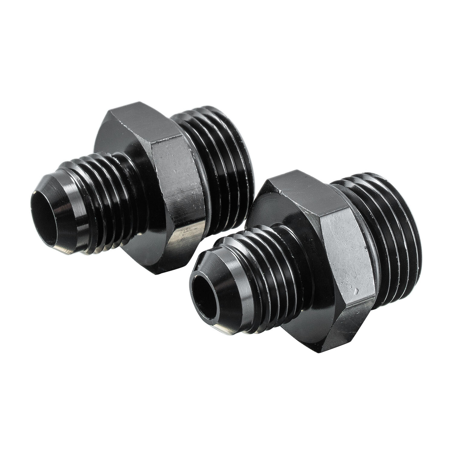 2pcs 6AN Male Flare to 8AN ORB O-ring Fuel Pump Rail Adapter Fitting in Aluminum