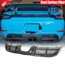 Real Carbon Rear Bumper Diffuser Lip For Porsche 718 Boxster Cayman 2016-2018