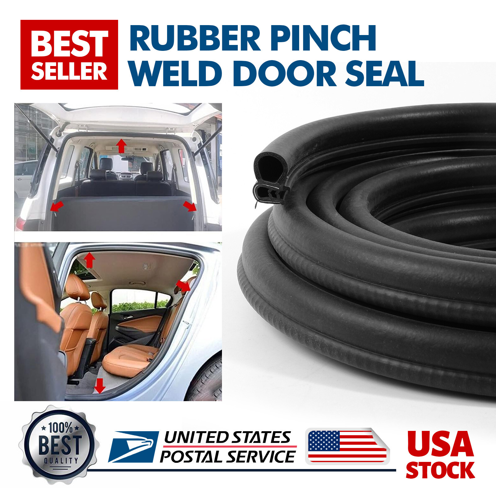 40ft Car Door Edge Seal Strip Trim Lock Guard Molding Protector Auto Accessories