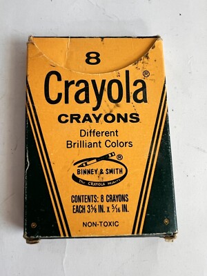 VTG Crayola Binney & Smith 8 Crayons Ultra Easton PA Made in USA Brilliant Color
