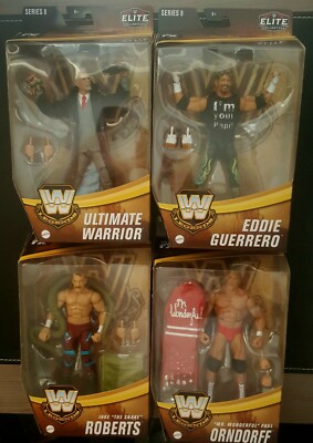 WWE · ELITE • LEGENDS · SERIES #8 • WARRIOR • JAKE • EDDIE • PAUL