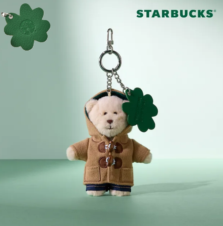 韓国スタバ★ (c)Lucky Bearista Key Chain Starbucks Korea LUCKY Bearista Keychain + Four Leaf Clover