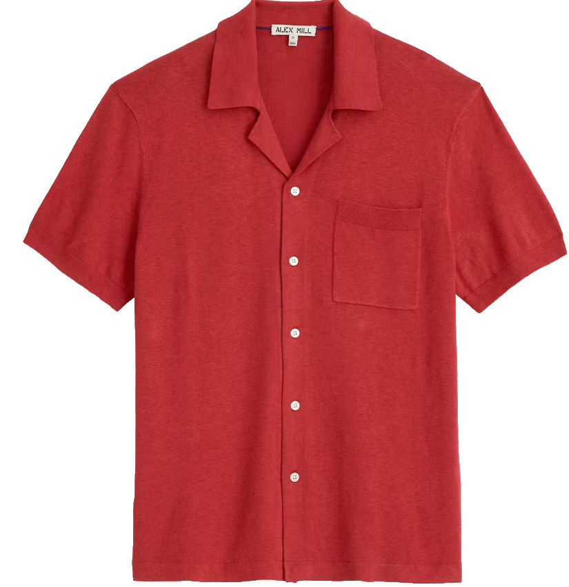 Футболка для боулинга с коротким рукавом Alex Mill стоимостью 150 долларов, красная, M