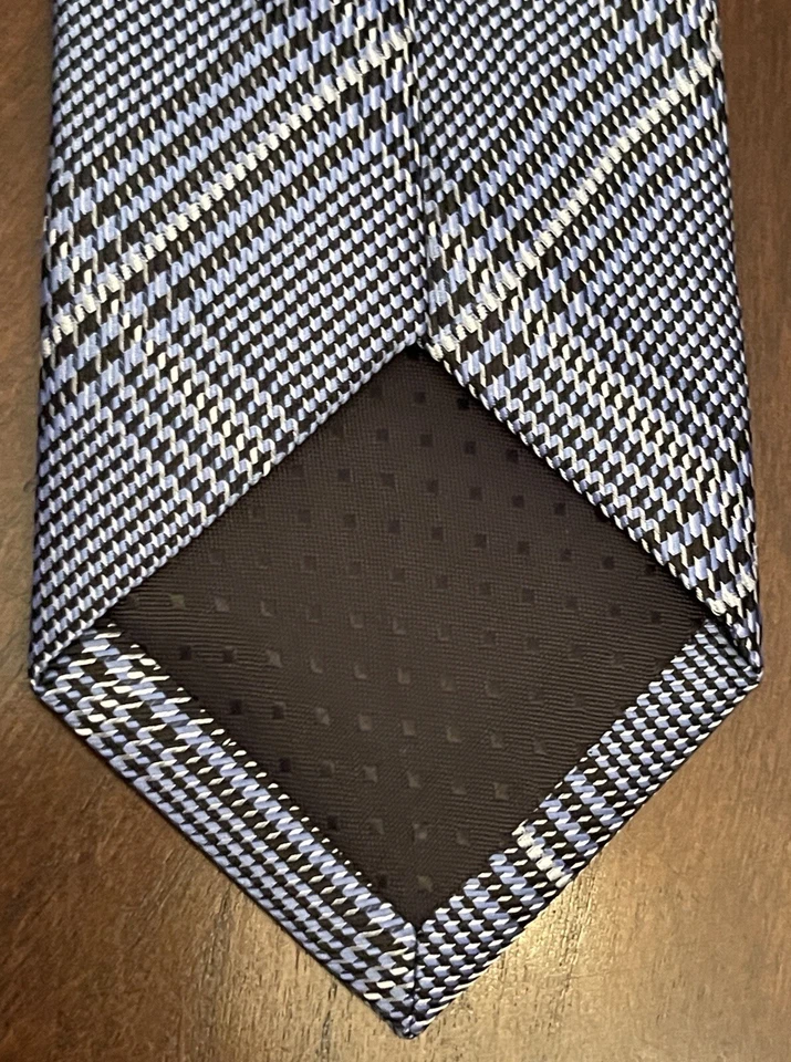Corbata de cuello Zenio azul hecha a mano 100 % microfibra para hombre hecha en China Foto 2 de 4