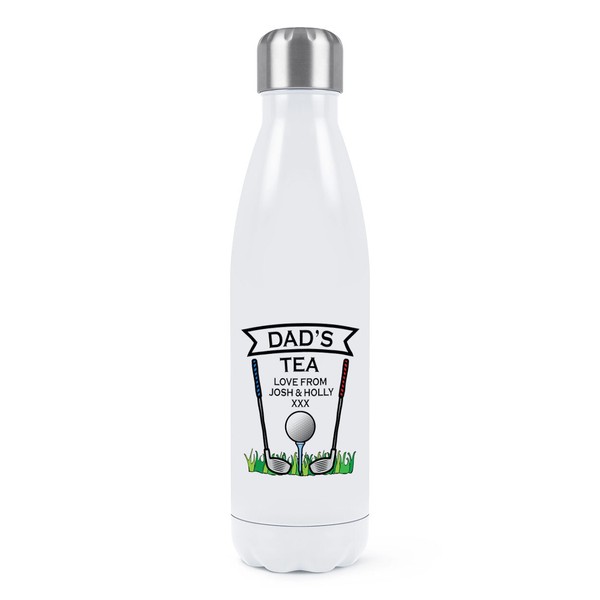 Personalisiert Golf Tee Doppelwand Wasserflasche Vater Opa Vatertag Geburtstag-image