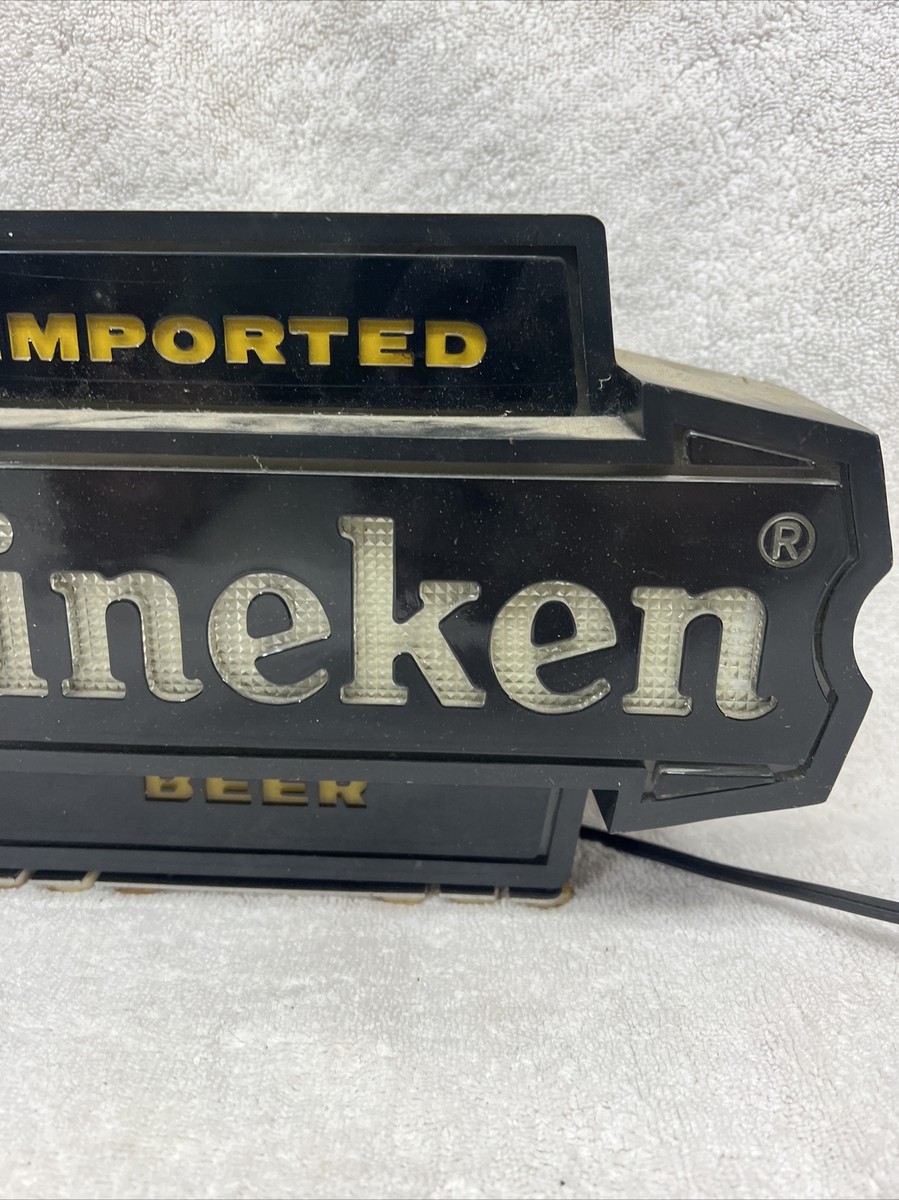VINTAGE 1960's HEINEKEN IMPORTED BEER LIGHTED BAR SIGN 11