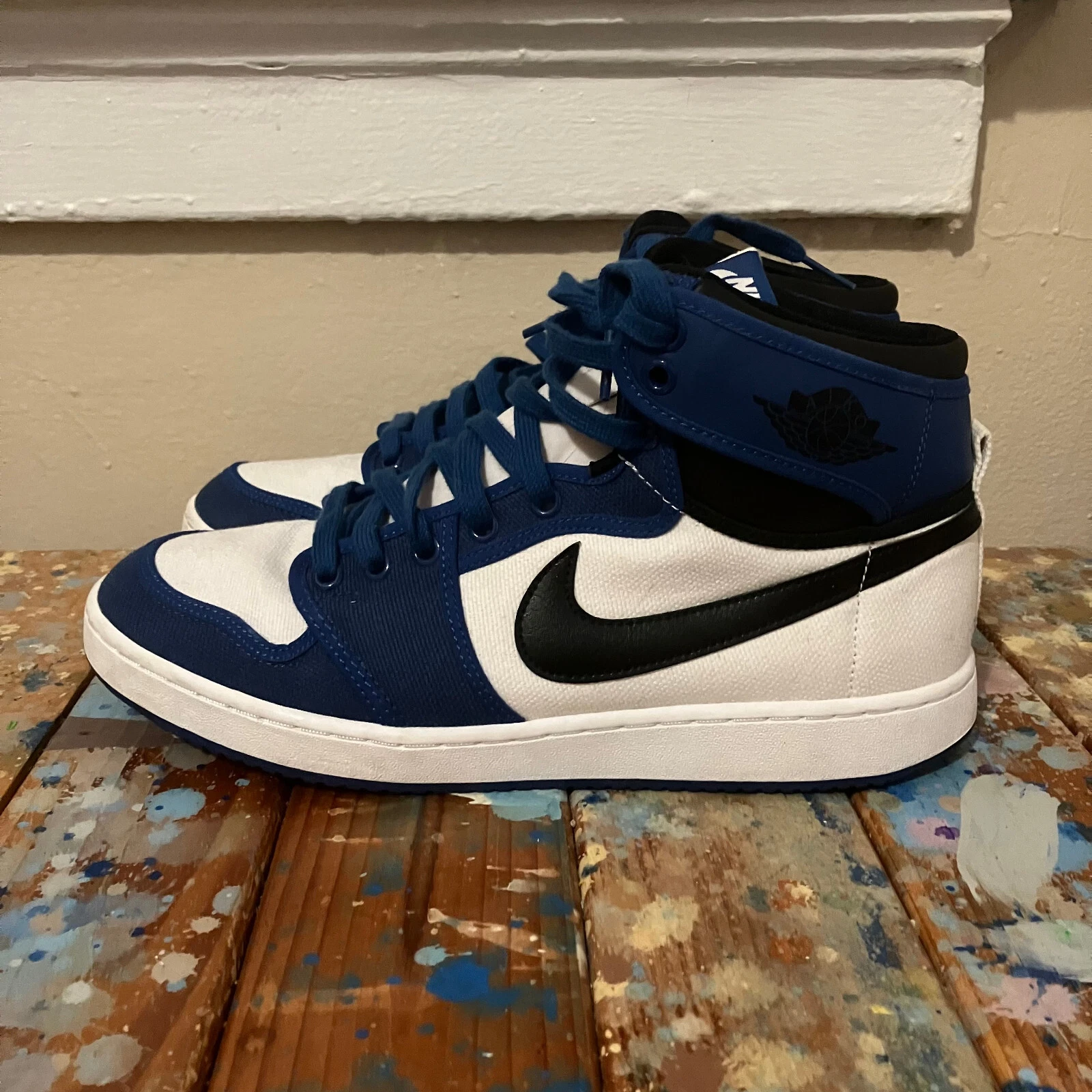 AIR JORDAN 1 KO TAILLE 10,5 TOILE BLEU TEMPÊTE/BLANC AJKO STREETWEAR SUPREME